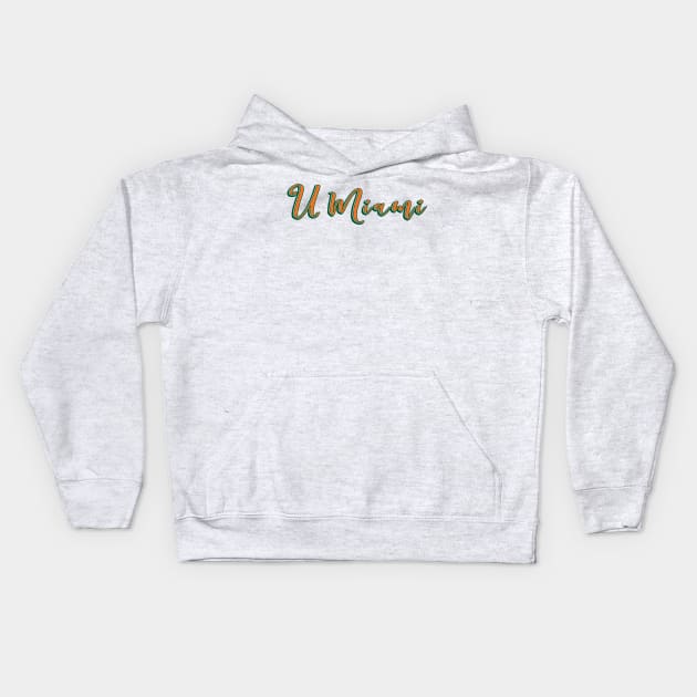 UMiami Sticker Kids Hoodie by AashviPatel